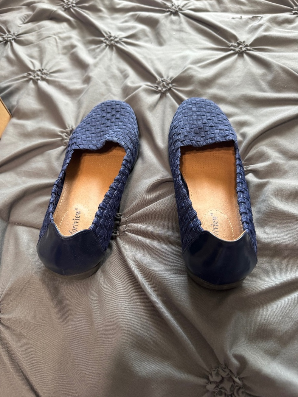Comfort view navy blue slip on dress shoes